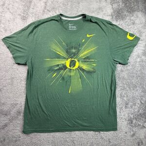 Nike Oregon Ducks XXL Green Yellow Football Graphic Athletic T-Shirt Mens NCAA